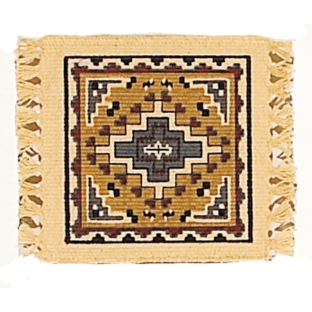 Southwest Motif Stenciled Coaster Rug - Picture 2 of 9